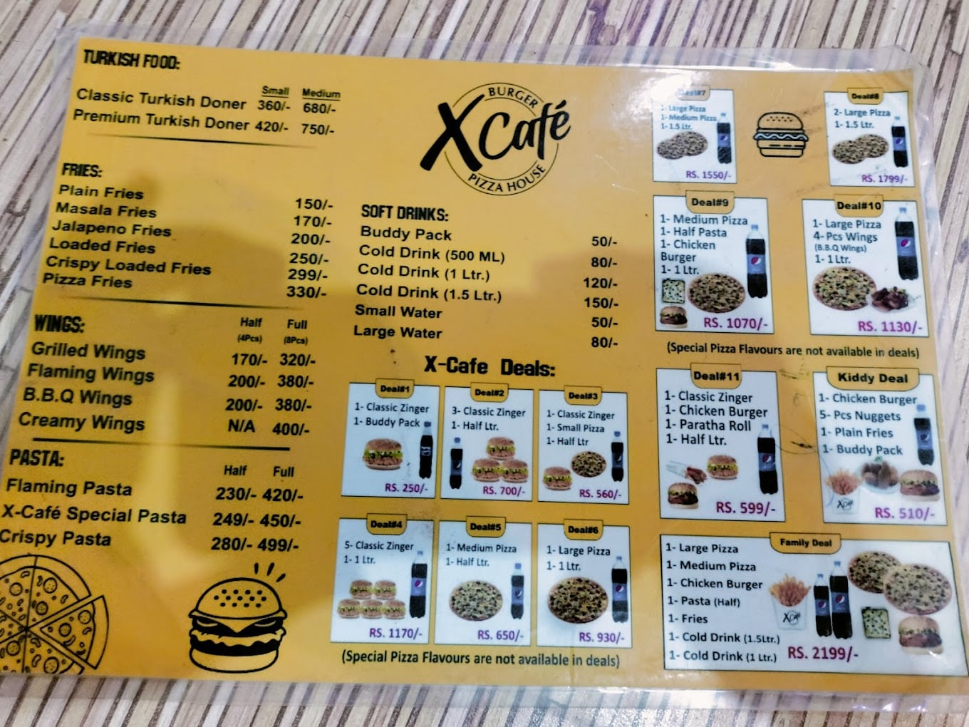 X Cafe Multan Menu