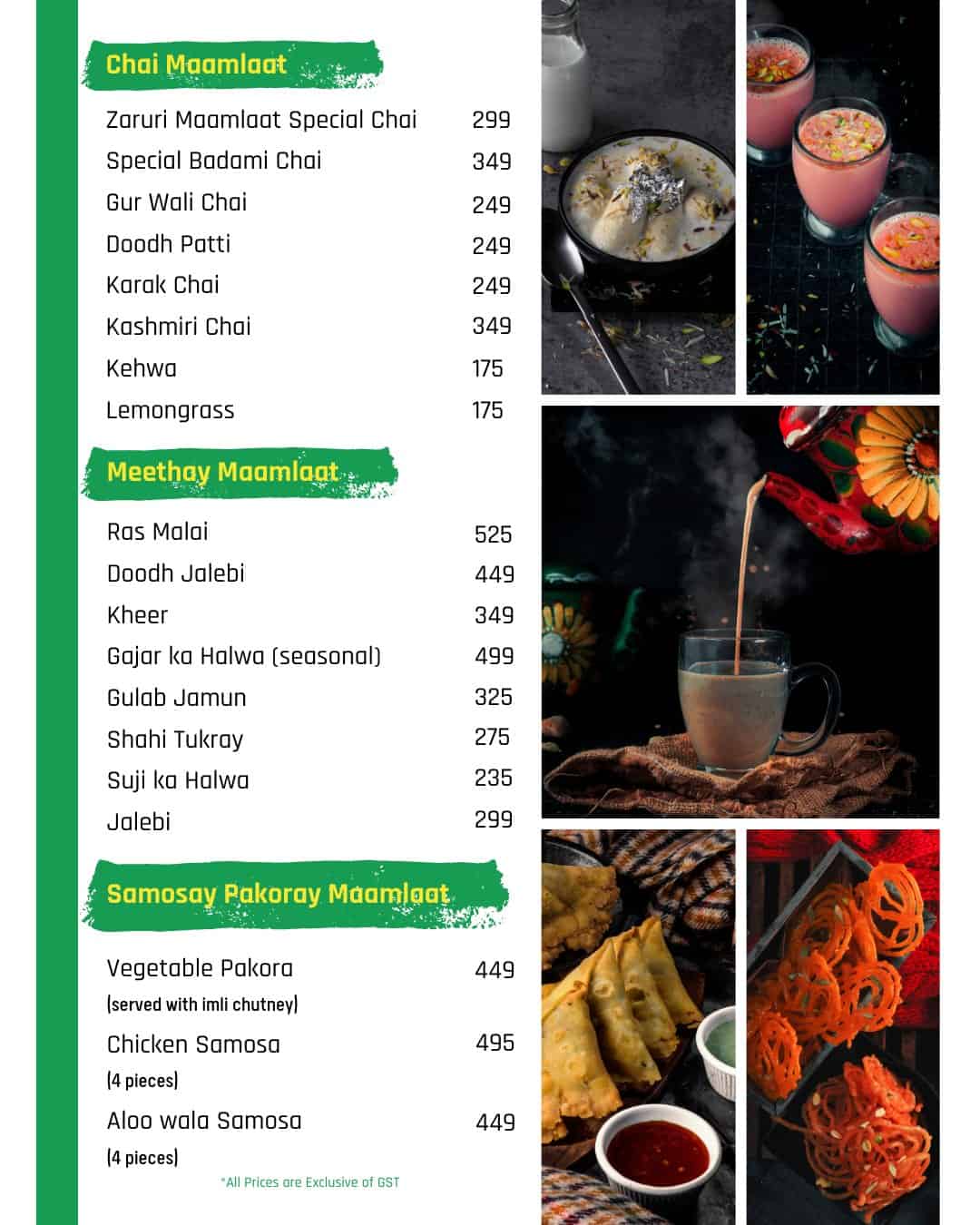 Chai Mehfil Menu