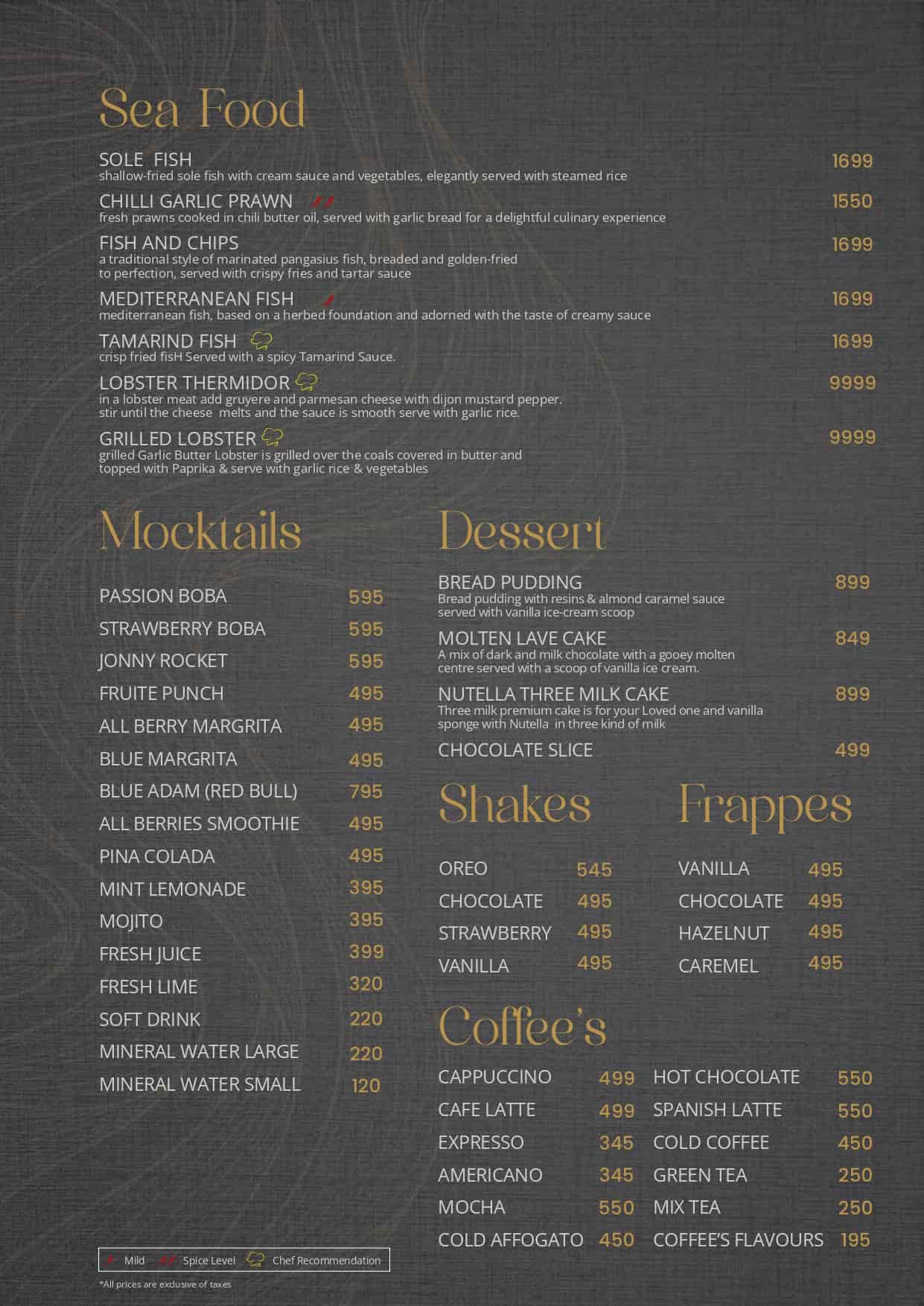 Cafe Hawaii Menu